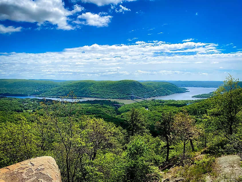 Bear Mountain Bridge viewed from Popolopen Torne summit.