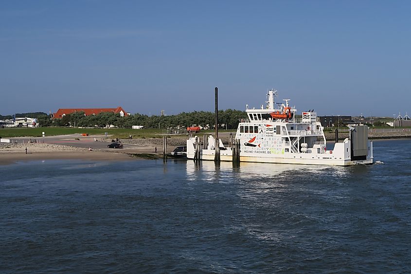 A ferry stop along the coast of Norderney, Germany