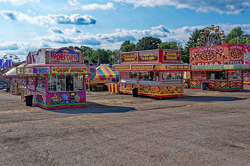 Food trailers at a carnival in Cookeville, Tennessee