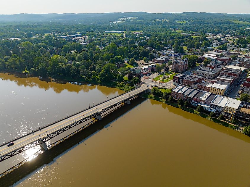 Aerial view of Owego, New York.