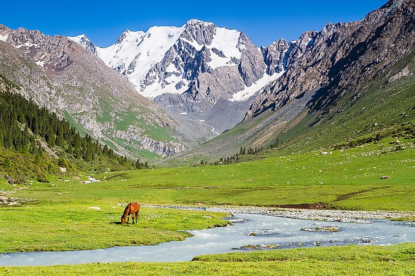 Alatau Plateau in Tian Shan mountains, Karakol, Kyrgyzstan, Central Asia