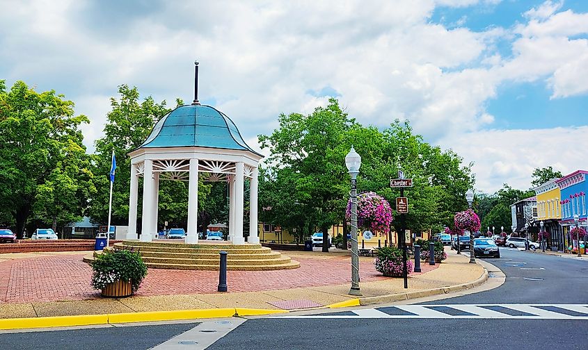 Gazebo in downtown Front Royal, Virginia.