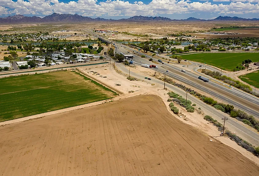 Panorama of the Colorado River at Blythe, California