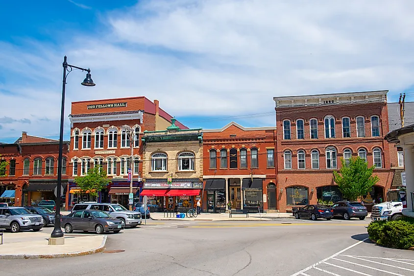The historic town center of Exeter, New Hampshire