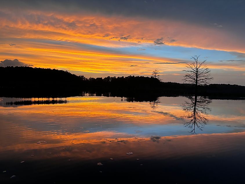 Blackwater Creek sunset in Virginia Beach.