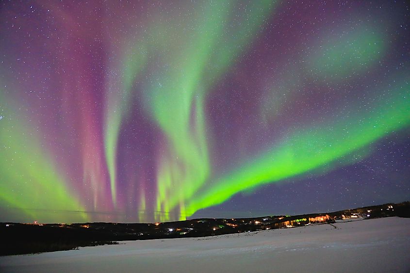 Aurora Northern Lights over Fairbanks Alaska