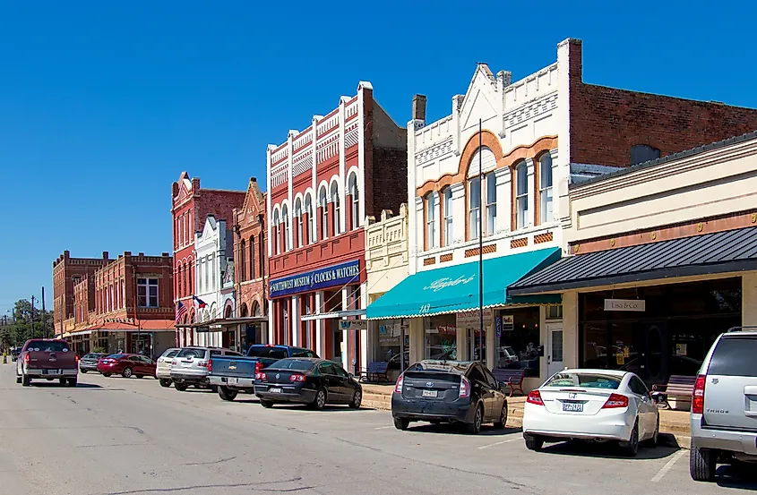 Main Street of Lockhart, Texas.