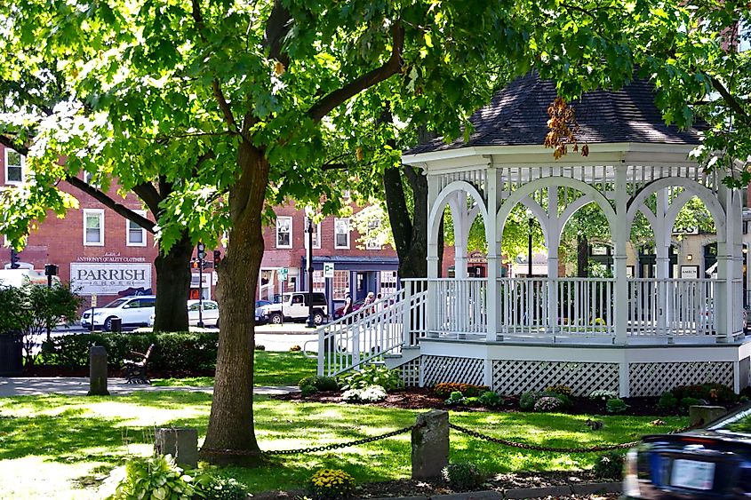 A bandstand in the town square in Keene, New Hampshire