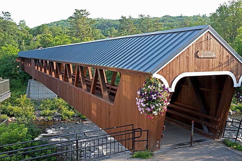 Riverwalk Covered Bridge in Littleton, New Hampshire.