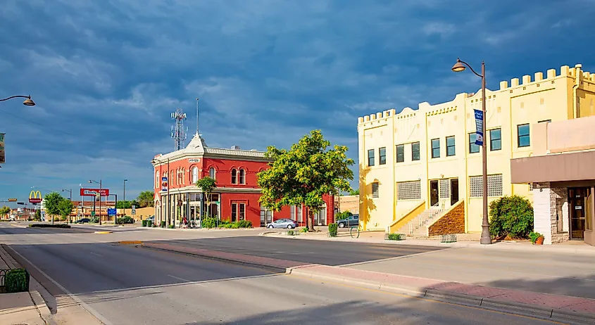 View of a street in Carlsbad, New Mexico