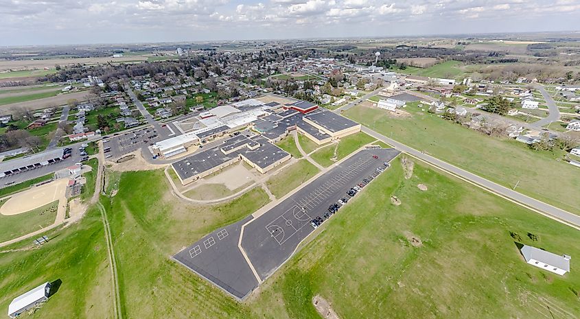 Aerial view of Westby, Wisconsin