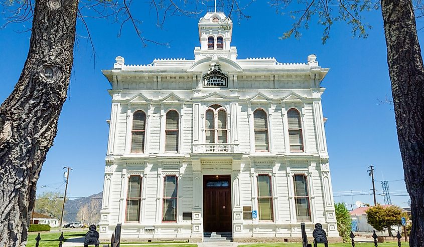 Italianate-style Mono county courthouse built in 1880 in Bridgeport, California