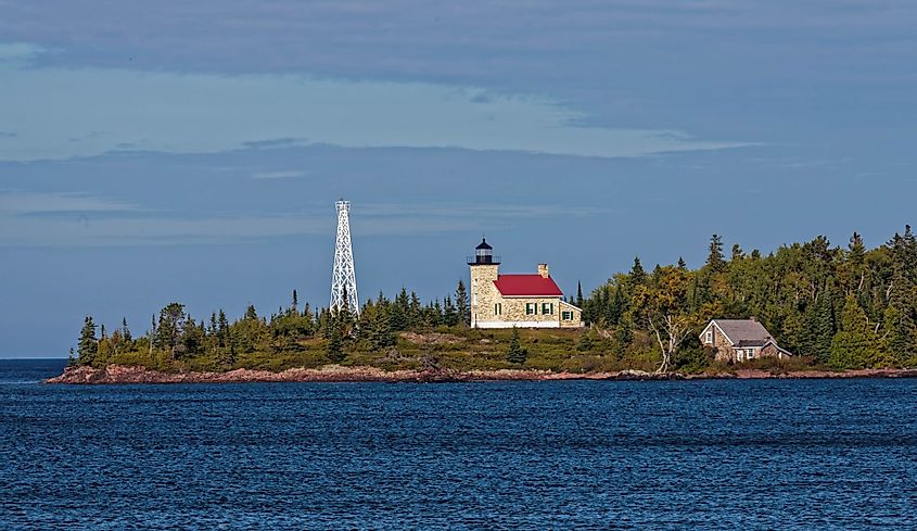 Copper Harbor Lighthouse on Lake Superior in Michigan