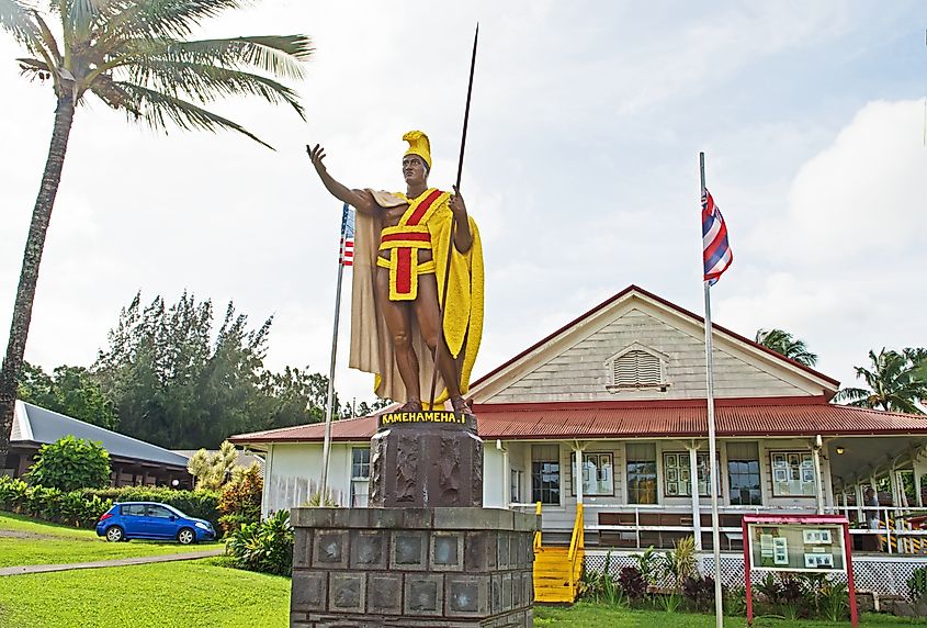 King Kamehameha statue in Hawi, Hawaii.