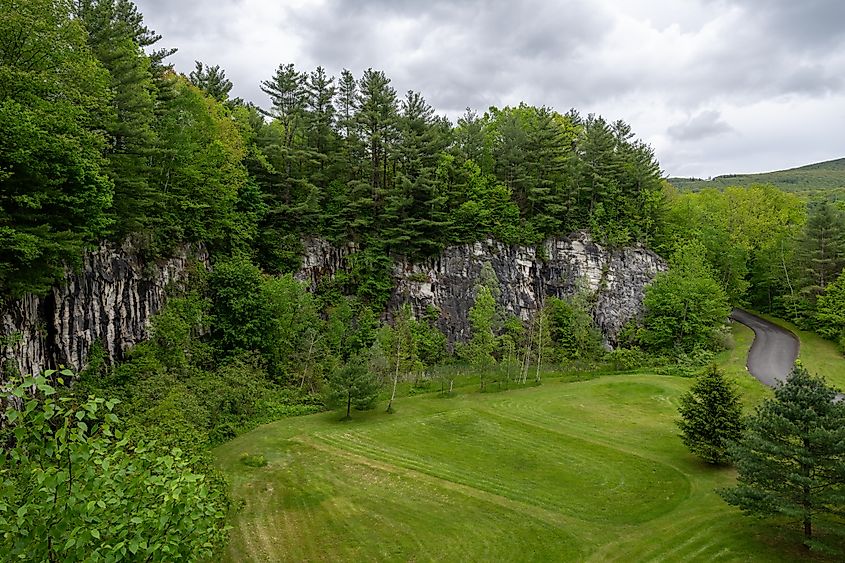 The marble cliff at the Natural Bridge State Park, Massachusetts.