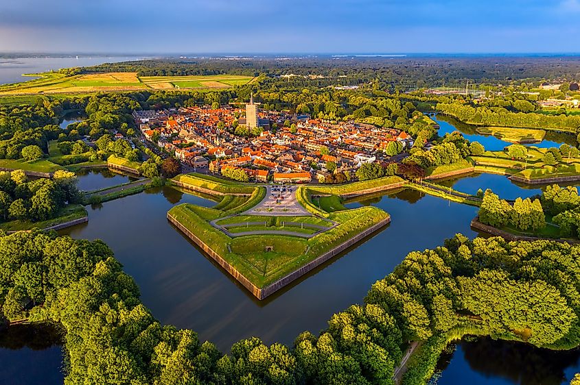 Aerial view of Naarden in the Netherlands.