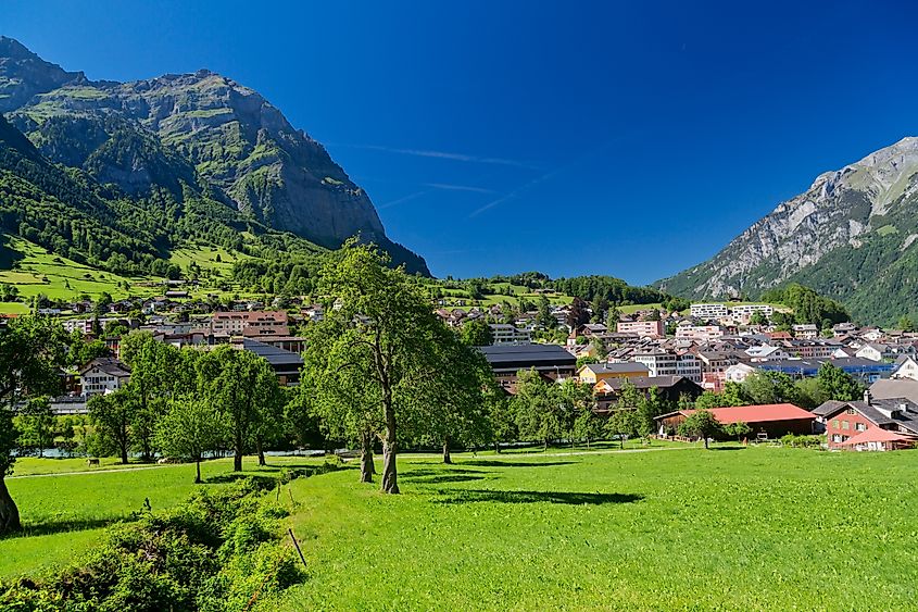 Lush landscape of Glarus, Switzerland.