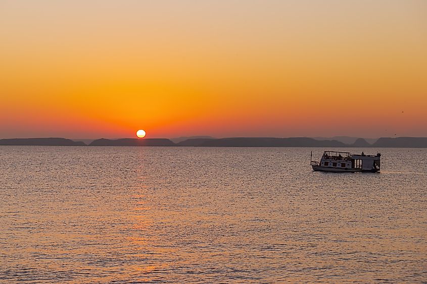Beautiful Sunrise View On Lake Nasser, Egypt.