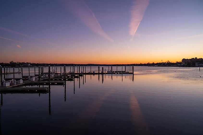 Navasink River at Red Bank, New Jersey.