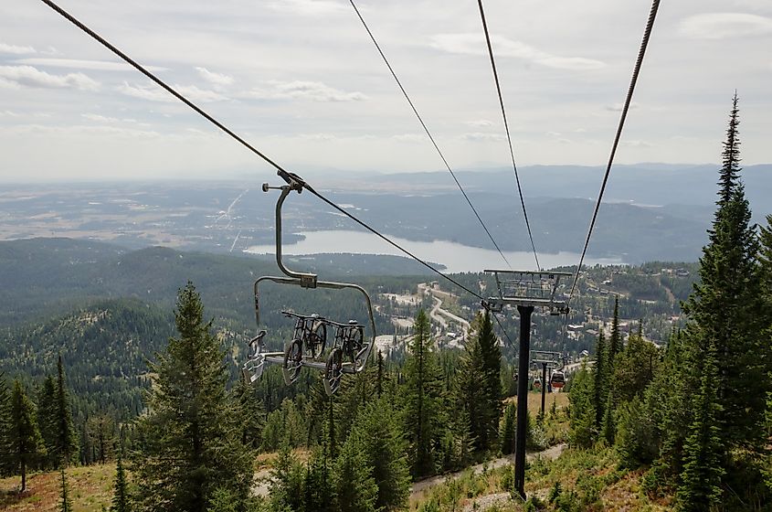 Scenic lift takes bikes up the Whitefish mountain