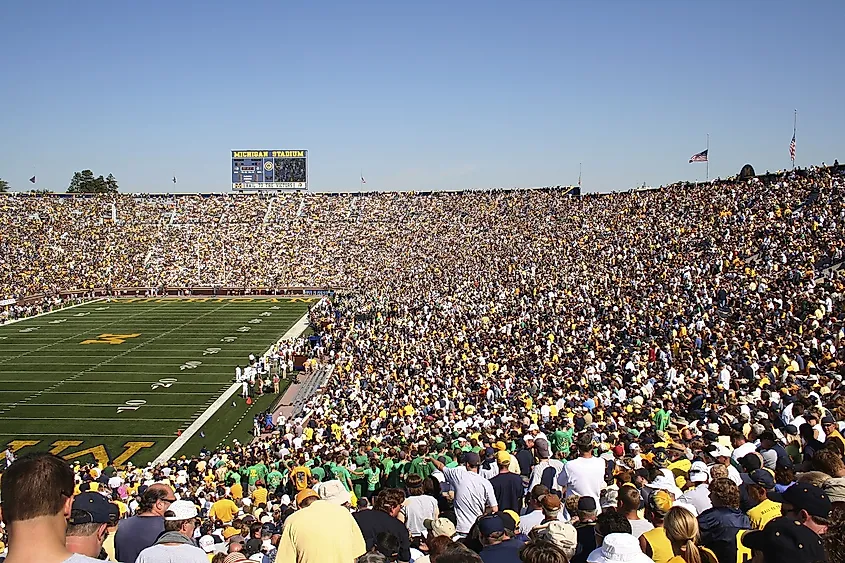 A full crowed gathered in Michigan Stadium