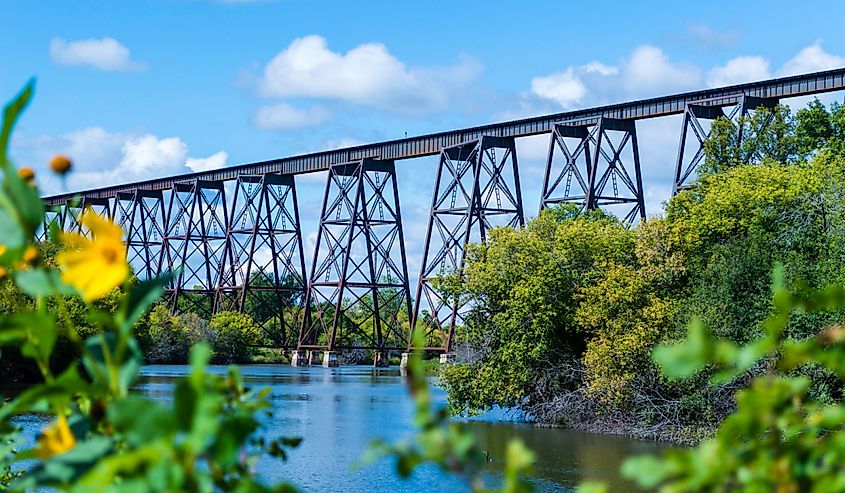 Bridge over the valley in Valley City North Dakota