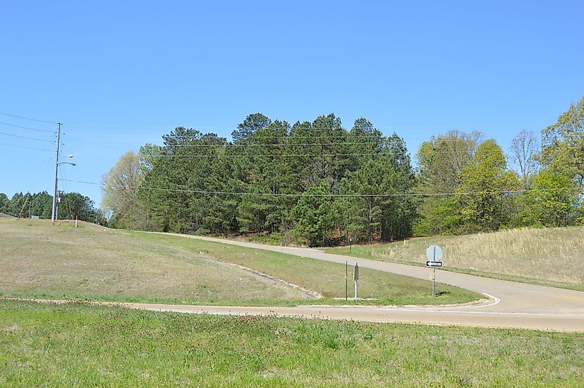 Land on the western side of Mississippi Highway 25 north of the U.S. Route 72 interchange in Iuka, Mississippi, United States. Here the Battle of Iuka was fought in 1862, during the American Civil War. The battlefield is listed on the National Register of Historic Places.