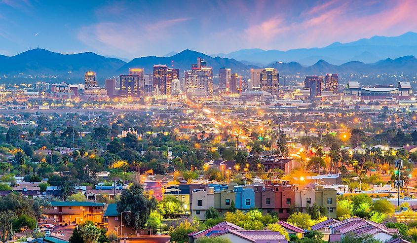Phoenix cityscape at dusk