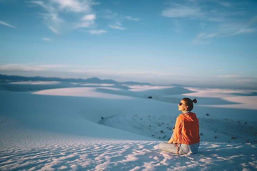 White gypsum dunes at White Sands National Park near Alamogordo, New Mexico