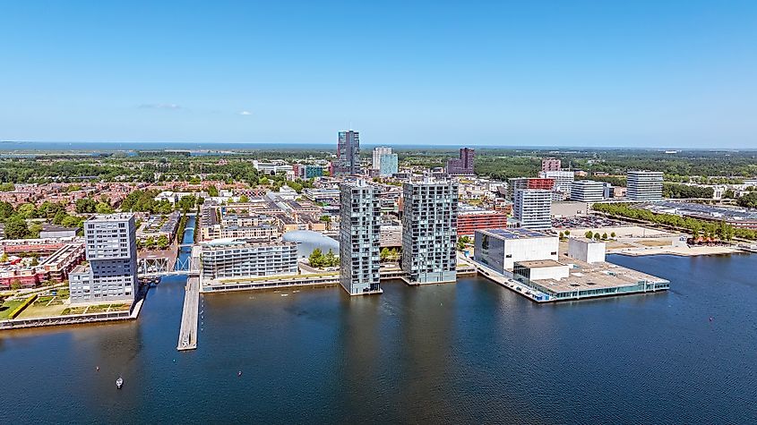 Aerial from the city Almere in the Netherlands