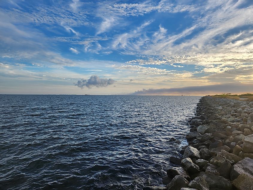 Sabine Lake from the North Levee