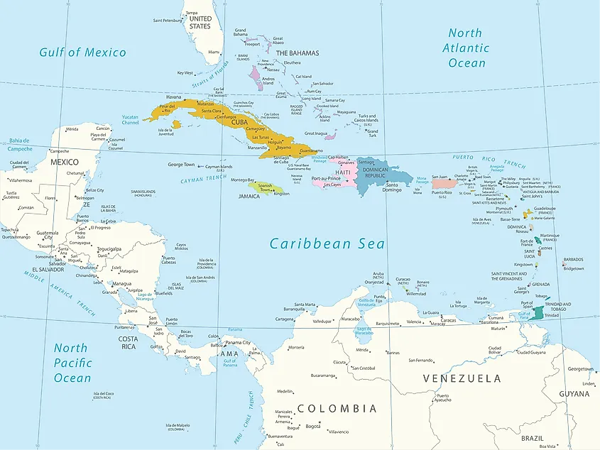 Caribbean map