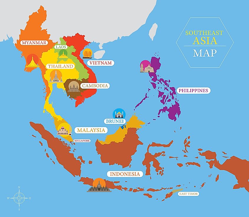 Map of Southeast Asia. Image credit: MuchMania/Shutterstock.com