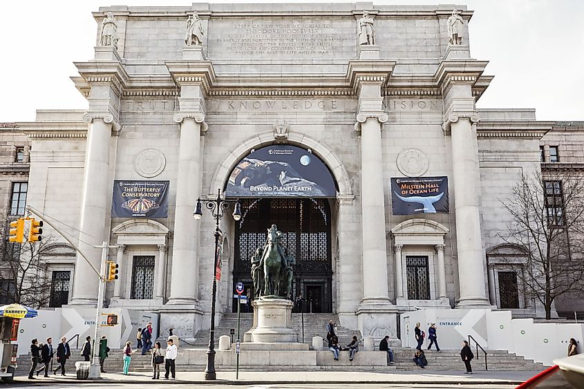 The main entrance of the American Museum of Natural History in Manhattan, New York