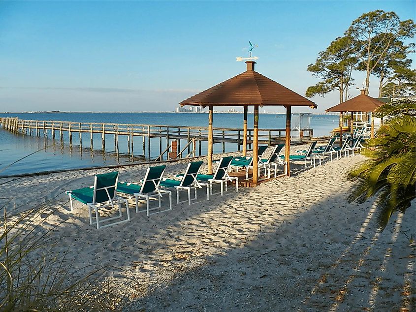 Beach view in Navarre Beach Camping Resort, 