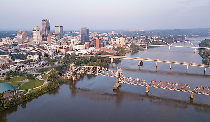 Its a beautiful day on the riverfront in the State Capitol city of Little Rock Arkansas