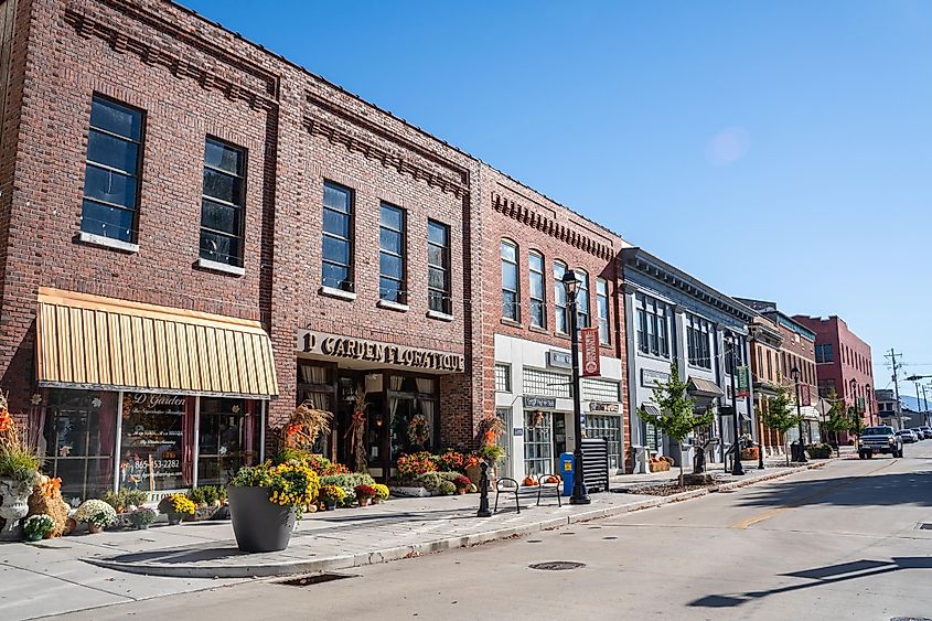 View of historic downtown Sevierville, Tennessee, hometown of Dolly Parton.