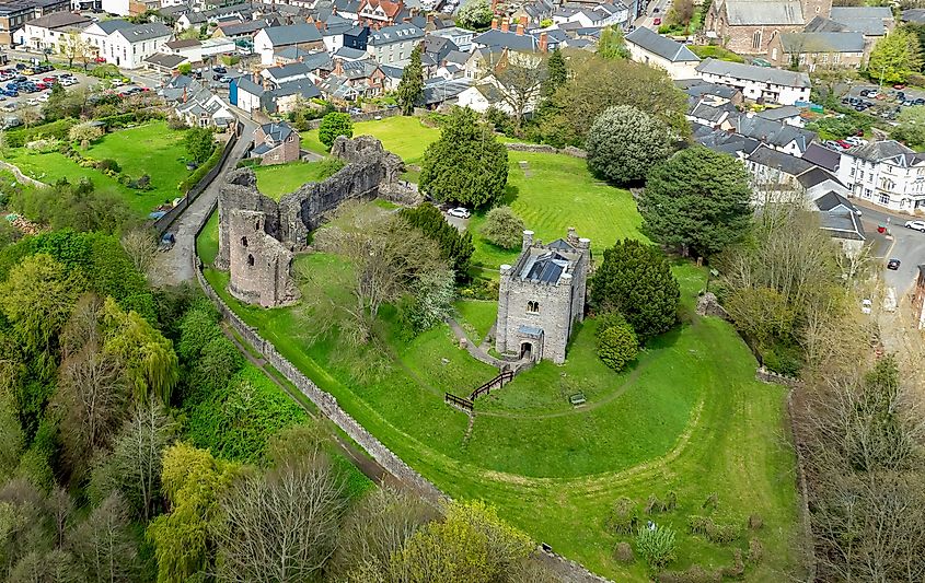 Abergavenny Castle in Abergavenny, Wales.