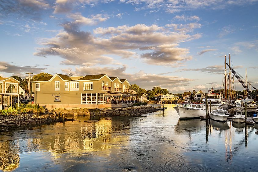 View of a small harbor in Kennebunkport, Maine