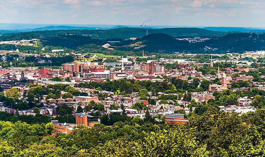 Aerial view of York, Pennsylvania