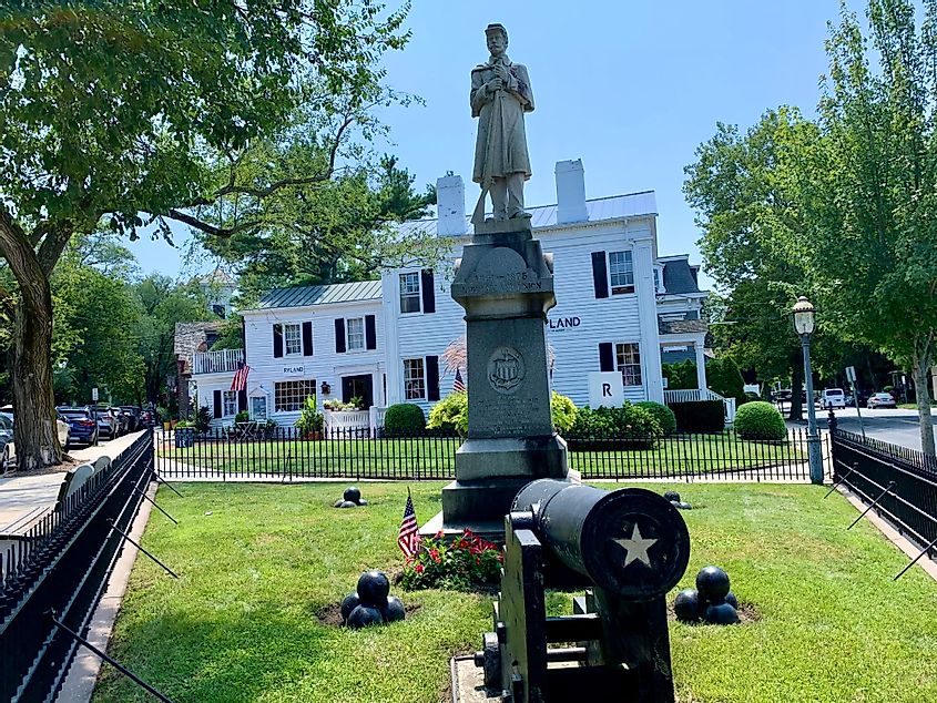 A civil war monument that was erected in 1896 in Sag Harbor, New York