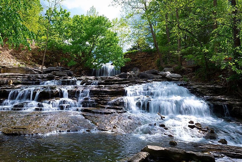 A serene waterfall in Bella Vista, Arkansas