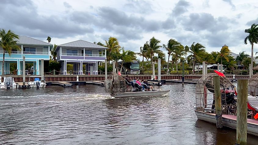 Airboat Tours through the Everglades in Everglades City, Florida.