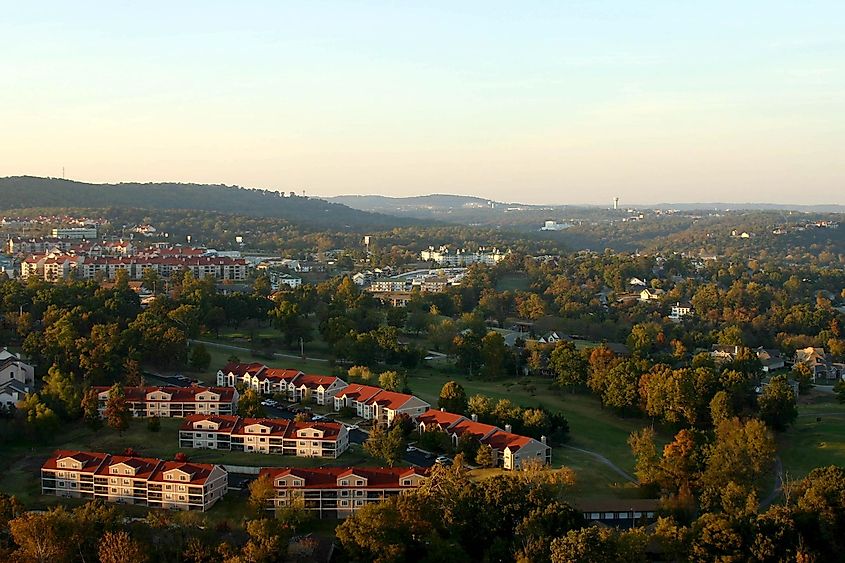 Branson, Missouri skyline from a lookout.