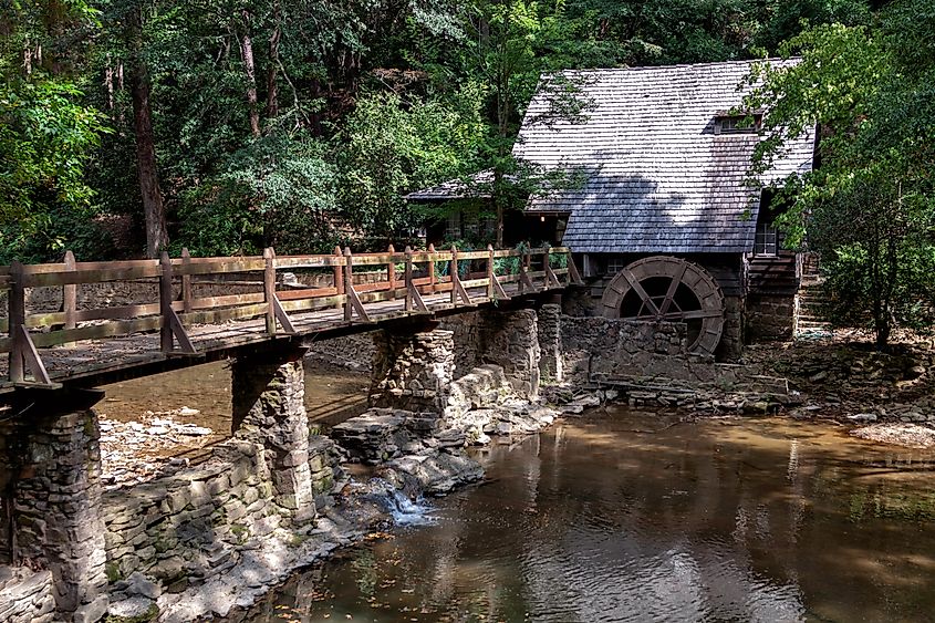 Historic grist mill in Mountain Brook, Alabama.