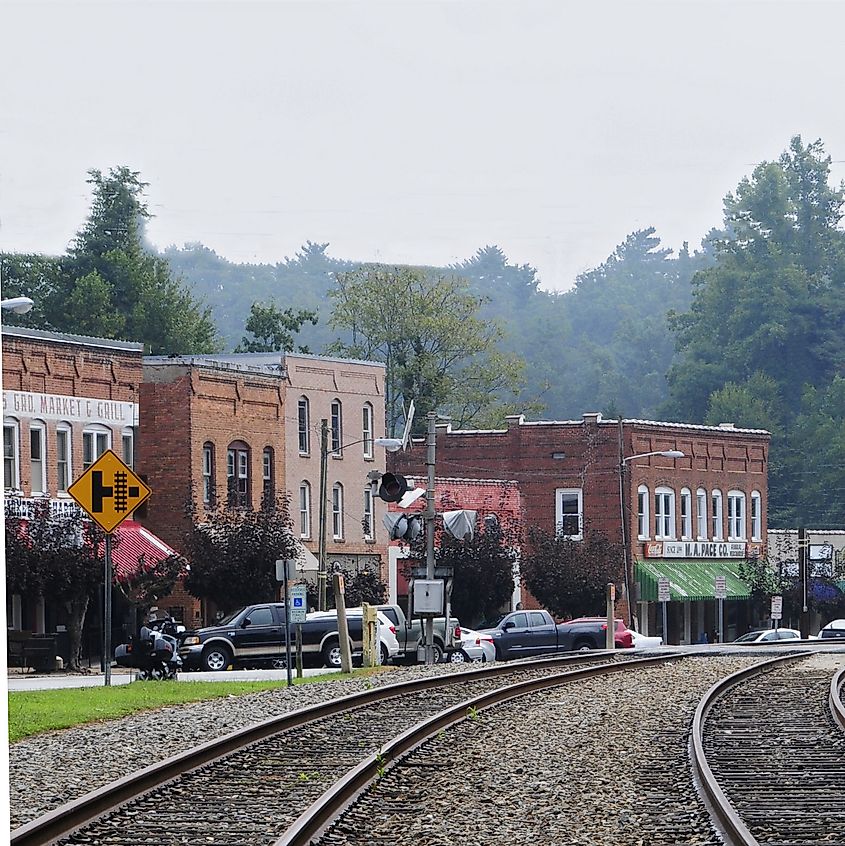 The Historic District in Saluda, North Carolina. 