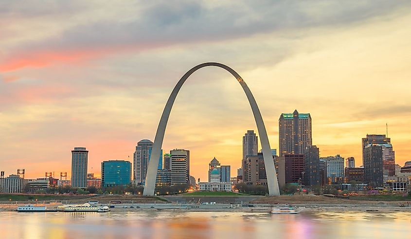 St. Louis landscape at dusk. 