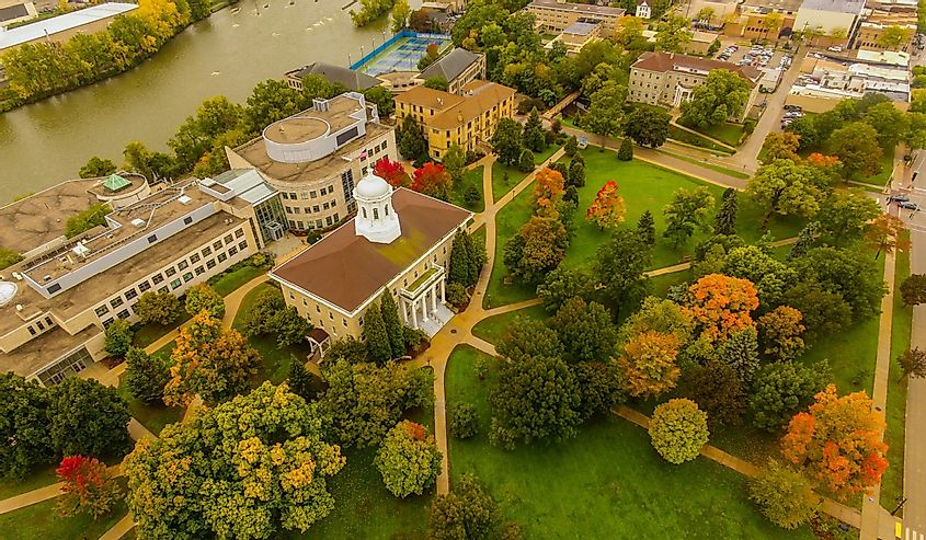 Aerial view of Lawrence University, Appleton Wisconsin