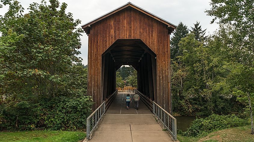 Chambers Covered Railroad Bridge in Cottage Grove, Oregon