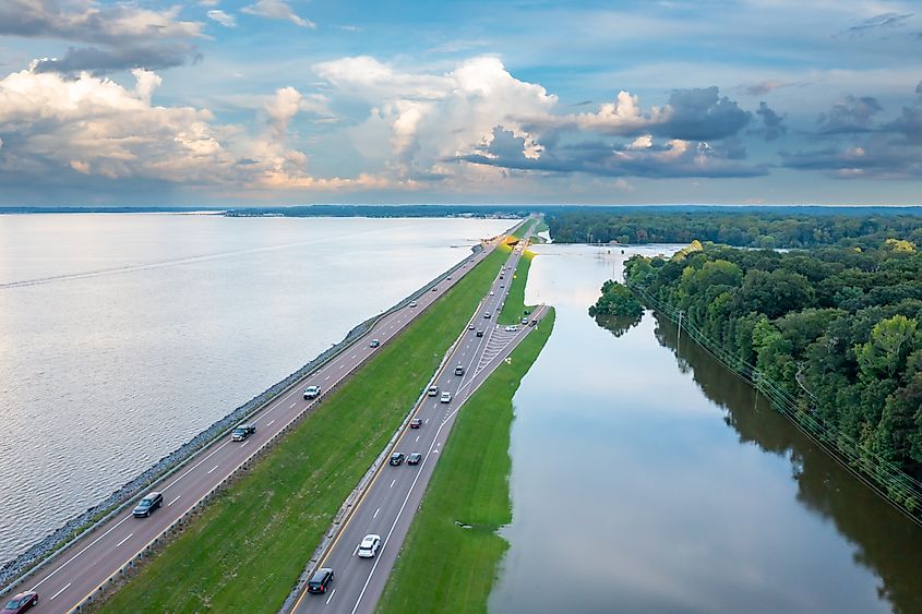 The Ross Barnett Reservoir Spillway Dam.